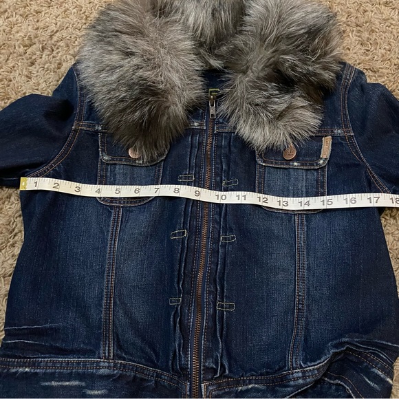 Erza Fitch - Vintage Jean Jacket Faux Fur Collar - Picture 12 of 16